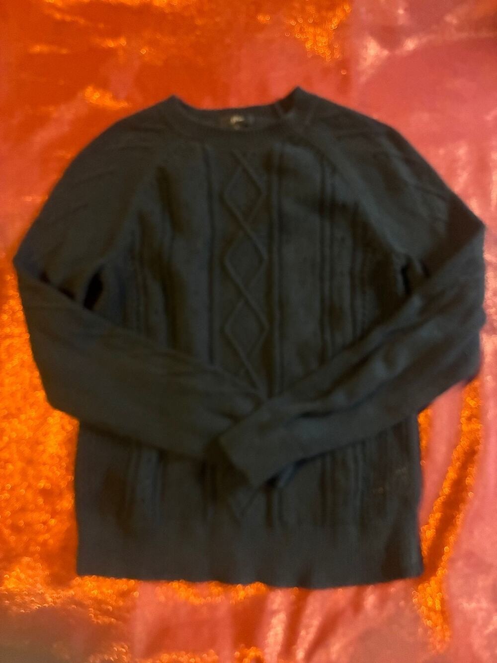 J Crew Sweater Womens S Black Cable Knit Crewneck Long Sleeve Pullover Textured